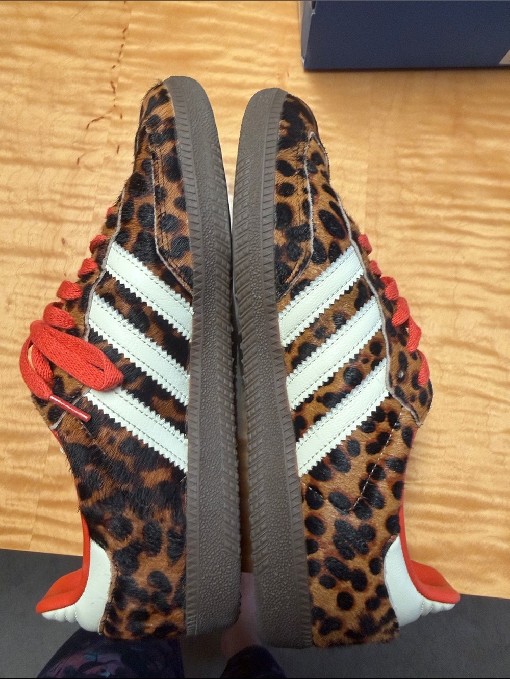 adidas Leopard Print Sneakers with Red Accents - Picture 6 of 11